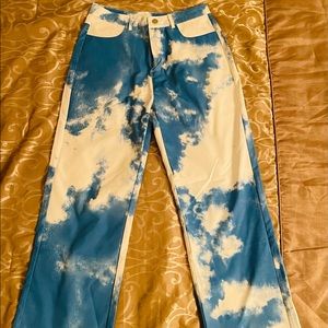 High Waisted Sky pattern pants. Empty Soda.